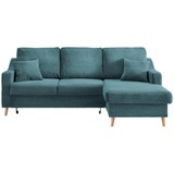 P & B Ecksofa Valentina Cord ca. 228x150 cm, Petrol,