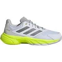 Adidas Courtjam Control 3 Sandplatzschuhe - Cloud White / Iron Met / Lucid Lemon - EU 41 1/3