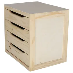 MUEBLEAR - Schubladenkommode 4 Schubladen ohne Lackierung