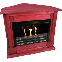 Gelkamin Ethanolkamin Kaminofen Eckkamin Rafael inkl. Zubehör Set + Sicherheitsglas - Rot - Rot