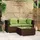 vidaXL 3-tlg. Garten-Lounge-Set mit Kissen braun