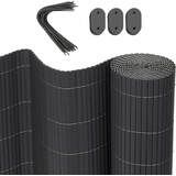 Woltu PVC Sichtschutzmatte Sichtschutzzaun mit Kabelbindern, UV-beständig Wetterfest Windschutz 600x100 cm