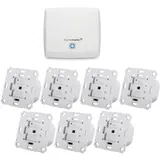 Homematic IP Set Beschattung mit Access Point, 7x Rollladenaktor für Markenschalter