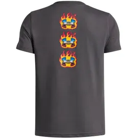 Under Armour Flame T-Shirt Jungen 025 - castlerock/racer red M (137-149 cm)