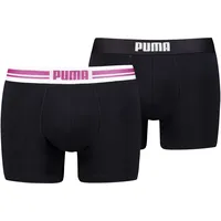 Puma MEN EVERYDAY PLACED LOGO BOXERS 2P electric orchid / schwarz L 2er Pack