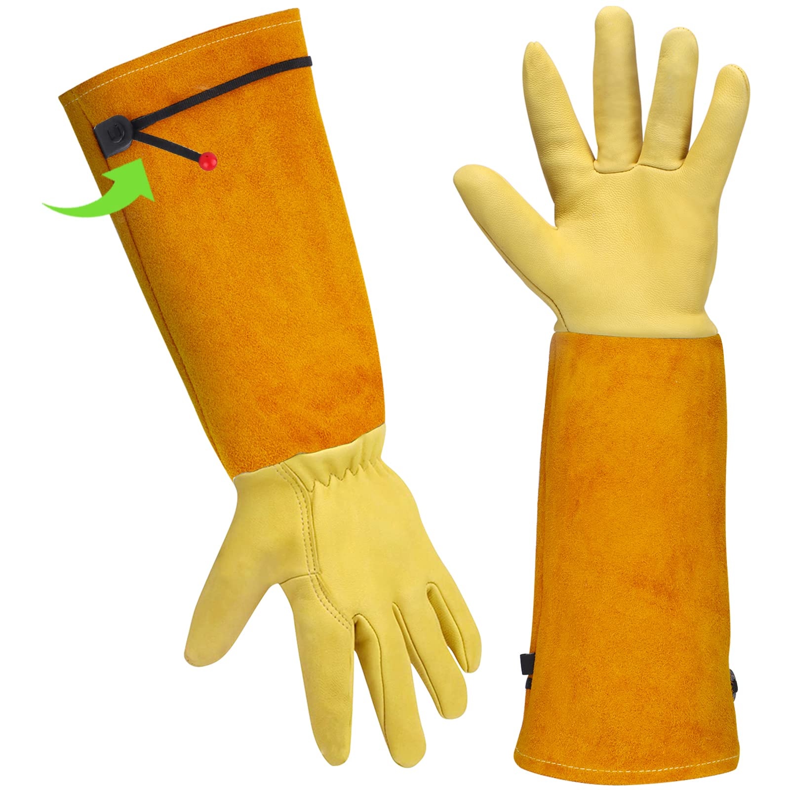 12 Leder Handschuhe Arbeitshandschuhe Profi Rindspalt Handschuhe mit Canvas Stulpe EN388 Robuster Handschuh Gr 10,5 Menge wählbar
