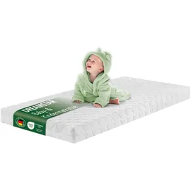 Dreamstar Babymatratze für Babybett – Kindermatratze 60x120 cm | mit Trittkante | 9 cm hoch | extra hautfreundlicher Bezug | DREAMSTAR Ergo Kids