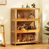 Hggdsac sammlervitrine vitrinenschrank Wohnzimmer, Vitrinenschrank Stehend, Acrylic Display Cabine, Iving Room Display Cabinet, Geeignet für Wohnzimmer, Schlafzimmer, Büro, 40cm×33cm×106cm-Holzfarbe