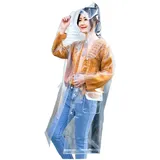 Freesmily Damen super transparent raincoat für mode eva wasserdichten regen-poncho mit kapuze zu x-Groß transparent - XL