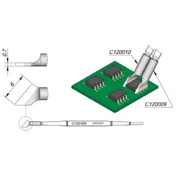 Entlötspitze Serie C120 für Dual-In-Line, C120009/6,0mm, schräg, rechts