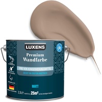 LUXENS - Premium Wandfarbe 2,5 l - Mokka - Matt - Wände, Decken & Täfelungen - Anti-Allergen - Ohne endokrine Disruptoren - 25m2