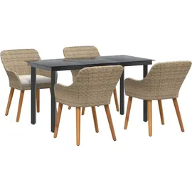 vidaXL Garten Essgruppe 5-tlg. Beige