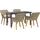 vidaXL Garten Essgruppe 5-tlg. Beige
