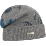 Seeberger Kaschmir Flower Beanie Umschlagmütze Wintermütze Wollmütze (One Size - grau)