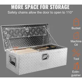 Vevor 762 x 330 x 244 mm Werkzeugkasten für Lkw-Ladefläche, Abschließbar 64 L Truckbox Werkzeugbox Aufbewahrungs-Werkzeugkasten, 30 kg Tragfähigkeit Werkzeugkiste Organizer für Wohnmobil, PKW usw.