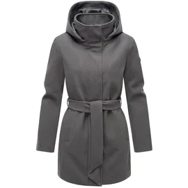 Marikoo Damen, Übergangsmantel (XS-3XL) - Eleganter Mantel mit Taillengürtel und Oversized Hood Kapuze