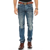Cipo & Baxx Slim-fit-Jeans, mit Knopftaschen in Regular Fit US-Größen blau Herren Slim-fit-Jeans Slim Jeans