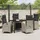 vidaXL 5-teiliges Garten-Ess-Set Hellgrau Poly-Rattan