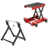 ConStands Motorradheber Set Hebebühne Rangierhilfe # Mini-Lift Mover bis 500 kg rot mit Wuchtb
