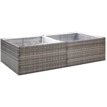 vidaXL Pflanzkübel Grau 157x80x40 cm Poly Rattan