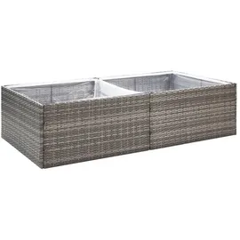 vidaXL Pflanzkübel Grau 157x80x40 cm Poly Rattan