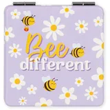 LEGAMI - Handtaschenspiegel mit Vergrößerungsspiegel, Motiv Bee, ohne Verzerrungen, ideal für die Handtasche und für Reisen, 6 x 6 cm