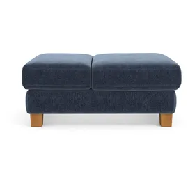 Home Affaire Polsterhocker Dundee Flachgewebe 75 x 46 x 109 cm Blau/Grau