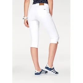 Arizona Caprijeans "mit Schlitz am Saum", Damen, Gr. 54, N-Gr, weiß, Denim/Jeans, Obermaterial: 98% Baumwolle, 2% Elasthan, clean, Basic, schmal, Jeans, schmale Passform, mit stylischen Nieten, hohe Taille