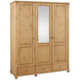 Home Affaire »Tessin, Dretürenschrank, 3-türig«, (B/H/T ca. 152/191/59 cm, Breite 152 cm, Kiefer massiv, mit Spiegel und 3 Schubladen