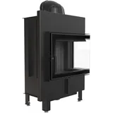 Kamineinsatz aus Stahl LUCY SLIM rechts 8 kW Ø 160 schwarz Verkleidung
