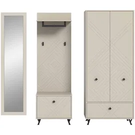 MID.YOU Notes Garderobenschrank 215x190x35 beige