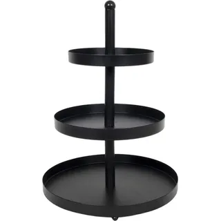 None Etagere 3-laags metaal zwart ø25x35cm fcb