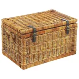 Kobolo Truhenbank Rattan Braun 70 x 45 x 40 cm