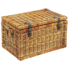 Kobolo Truhenbank Rattan Braun 70 x 45 x 40 cm