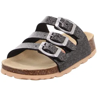 superfit Fussbettpantoffel Schwarz/Silber 35 EU
