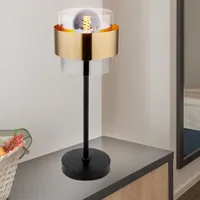GLOBO Tischlampe Büroleuchte Schreibtischlampe Nachttischlampe H 45 cm Messing
