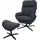 Mendler HWC-L12, Fernsehsessel Sessel Schaukelstuhl Wippfunktion, drehbar, Metall Stoff/Textil ~ dunkelgrau