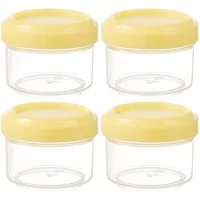 Generisch Kleine Dosen, Gefrierdosen Klein,4 StüCk, 35Ml, Kleine Plastikdosen Mit Deckel, Mini Dosen Mit Deckel, Mini BehäLterset FüR SoßEn, Dips Und GewüR, Perfekt FüR Campin, Reisen (Gelb)