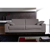 Bali Schlafsofa "Norwalk" Sofas Gr. 140cm x 200cm, Flachgewebe, Premium: Ergoflex Lattenrost mit Gelformmatratze, silberfarben (silber/beige) Dauerschlaffunktion, mit Unterfederung Lattenrost und Matratze