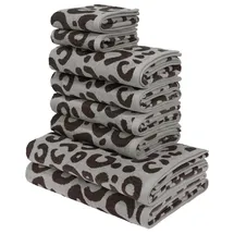 OTTO home Anna Leopardmuster Handtuchset 8-tlg. grau