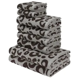 OTTO home Anna Leopardmuster Handtuchset 8-tlg. grau