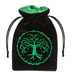 Forest Black & Green Velour Würfelbeutel