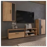 Vicco Wohnzimmerschränke Berno, Goldkraft Eiche/Anthrazit, 2 Teile, zur Aufbewahrung von Mediengeräten und Wohnaccessoires