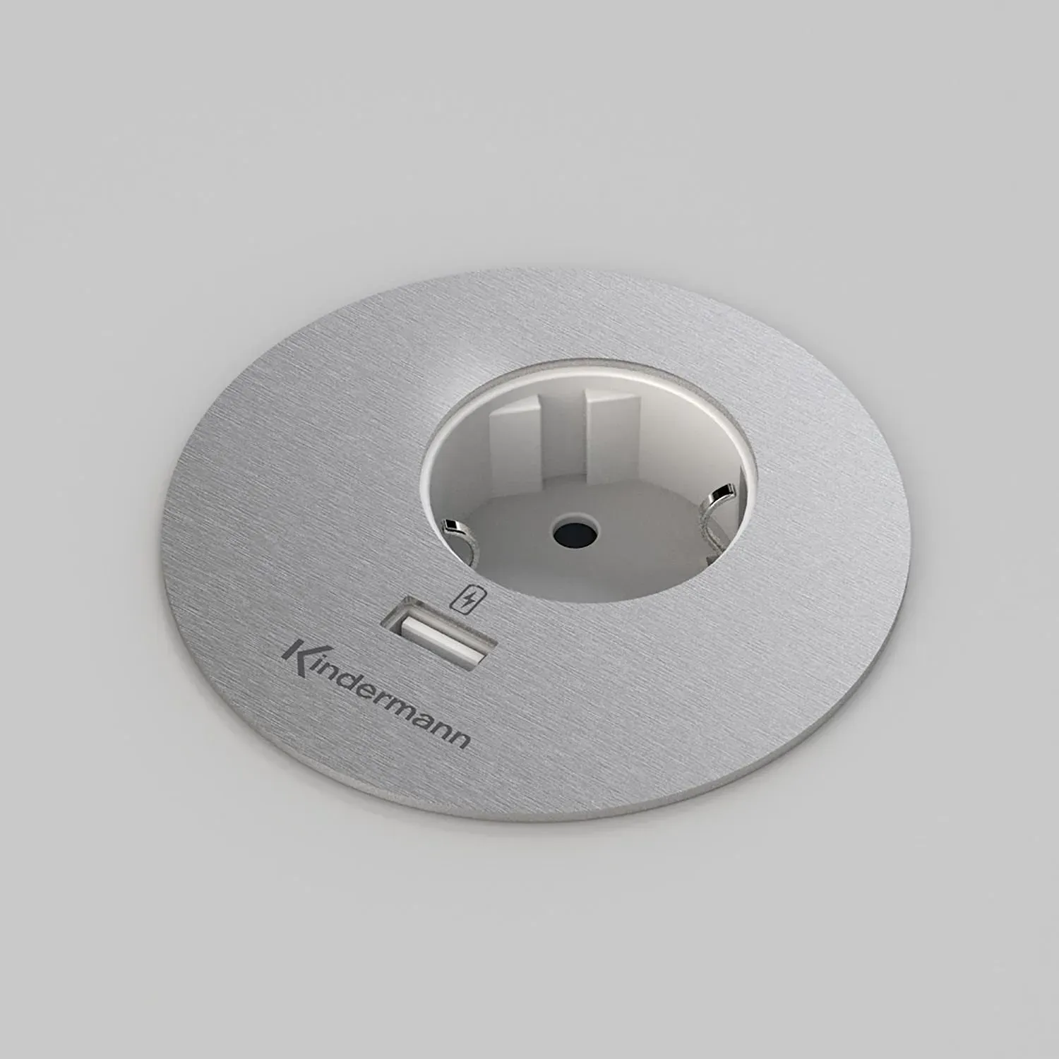 Kindermann CablePort table¬≥ - 1x Schuko + 1x USB-A Charger - Tischeinbau √ò 80 mm...