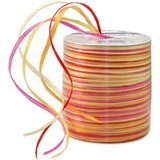 PRÄSENT Geschenkband Raffia matt gelb/rot/orange/pink 3,0 mm x 50,0 m