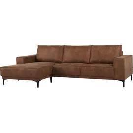 OTTO home Ecksofa OTTO HOME "Polsterecke Oland, Struktur, Flachgewebe, Luxus-Microfaser, Boucle", braun (cognac), B:280cm H:85cm T:152cm, Struktur weich (100% Polyester);Luxus-Microfaser (100% Polyester);Webstoff (100% Polyester), Sofas, Ecksofa, L-Form, 280 cm,