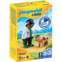 Playmobil 1.2.3 Tierarzt mit Hund 70407