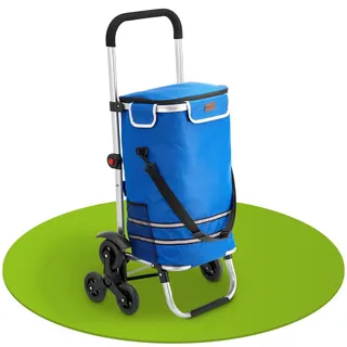 Juskys 3in1 Einkaufstrolley für Treppen - Dunkelblau