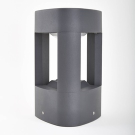 LUCANDE LED-Sockelleuchte Pirron, Höhe 20 cm, dreieckig, Aluminium