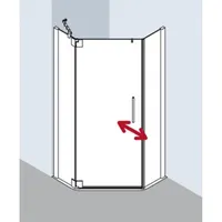 Kermi Pasa XP Fünfeck-Duschkabine mit Pendeltür rechts 90 x 90 cm PXR4709020VPK